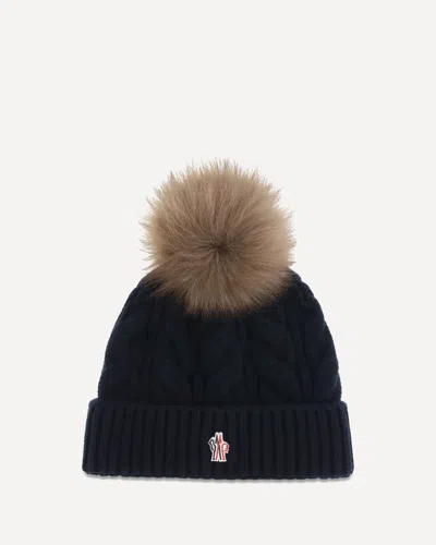 Moncler Pom-pom Wool And Cashmere Beanie In Blue