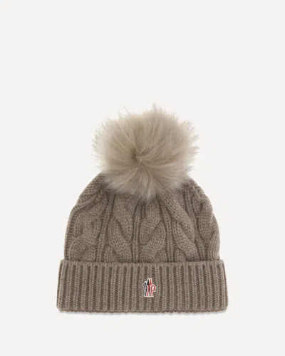 Moncler Pom-pom Wool And Cashmere Beanie In Gray