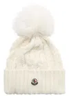 Moncler Pompom Wool-blend Beanie In White