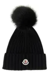 Moncler Pompon Beanie In Black
