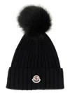 Moncler Pompon Beanie In Black