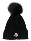 Moncler Ribbed Beanie Hat Featuring Pompom Detail