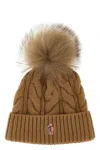 Moncler Grenoble Pompon Braided Cap In Brown