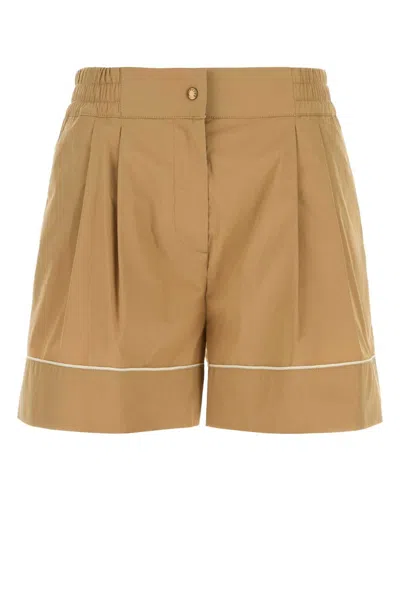 Moncler Poplin Shorts In Beige O Tan
