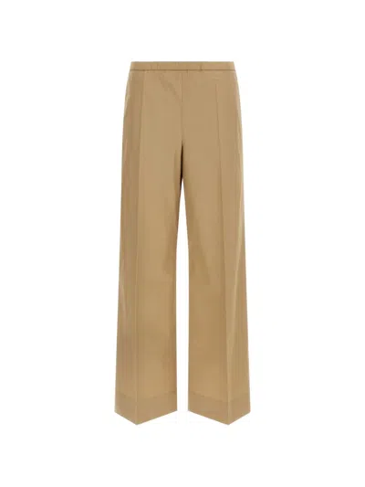Moncler Poplin Trousers In Brown