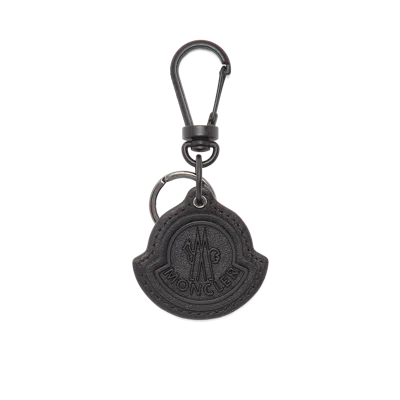 Moncler Porte-clés À Logo En Cuir In Black