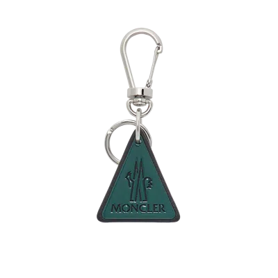 Moncler Porte-clés À Logo En Cuir In Green