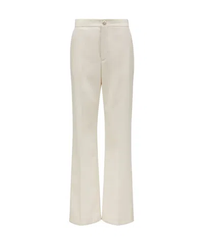 Moncler Press-creaase Trousers In Nude