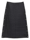 Moncler Press-stud Quilted Midi Skirt In Black