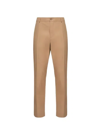 Moncler Pressed-crease Tailored Trousers In Brown