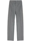 Moncler Logo Buttoned Straight-leg Trousers In Grey