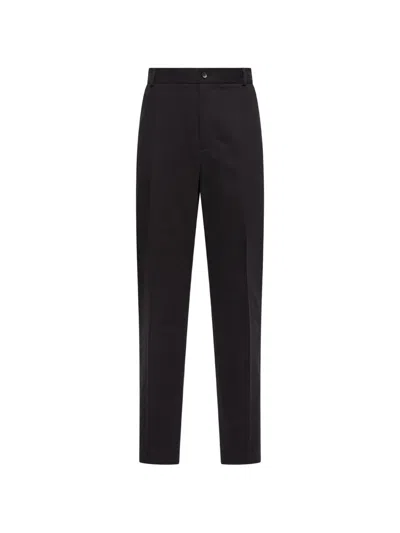 Moncler Pressed-crease Trousers In Black