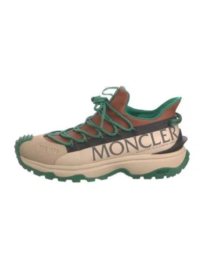 Pre-owned Moncler Printed Athletic Sneakers In Brown