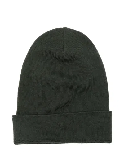 Moncler Printed Beanie Hat In Green