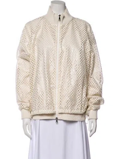Pre-owned Moncler Printed Bomber Jacket In Neutral