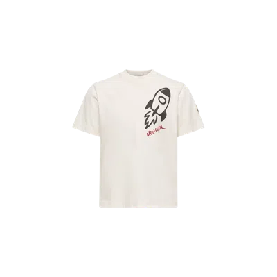 Moncler Printed Cotton Jersey T-shirt In White