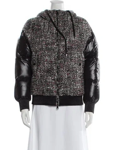 Pre-owned Moncler Printed Down Coat In Black