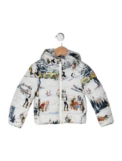 Pre-owned Moncler Babies' Printed Down Coat In Blue