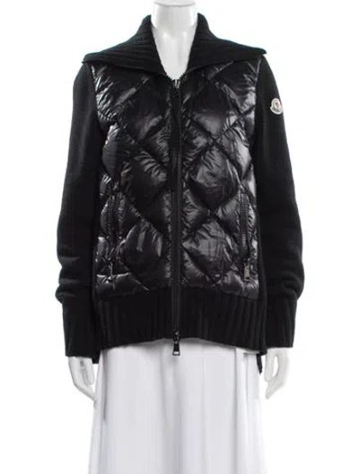 Pre-owned Moncler Printed Down Jacket In Black