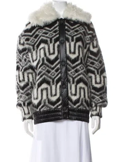 Pre-owned Moncler Printed Down Jacket In Black