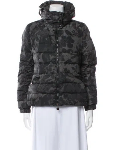 Pre-owned Moncler Printed Down Jacket In Blue