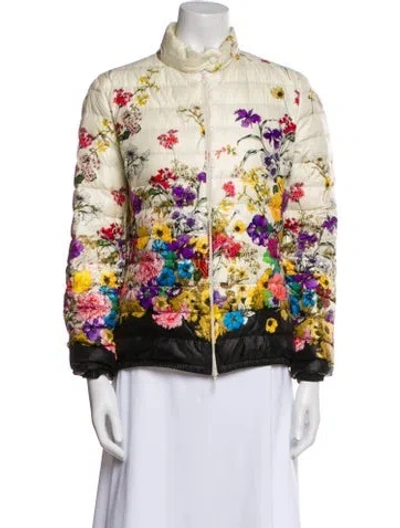 Pre-owned Moncler Printed Down Jacket In Neutral