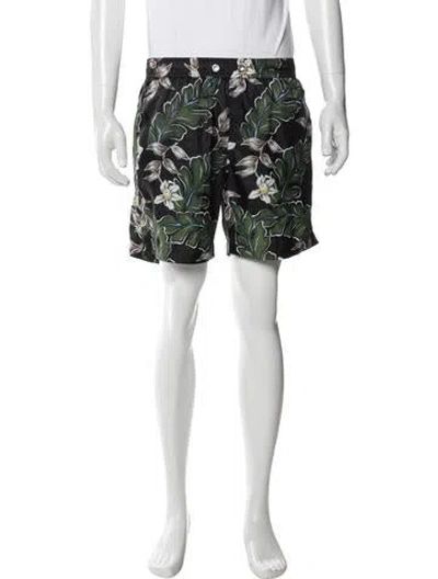 Pre-owned Moncler Printed Embroidered Accent Swim Trunks In Blue