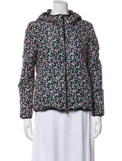 Pre-owned Moncler Printed Evening Jacket In Blue