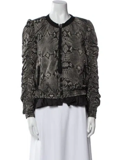 Pre-owned Moncler Printed Evening Jacket In Gray