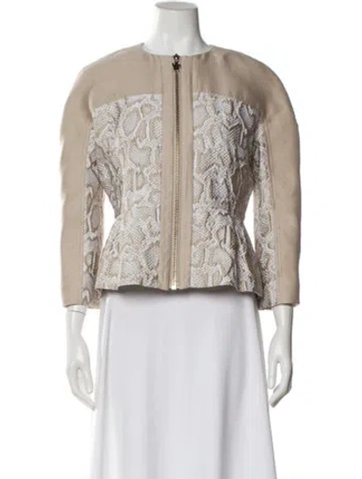Pre-owned Moncler Printed Evening Jacket In Neutral