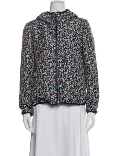 Pre-owned Moncler Printed Jacket In Blue