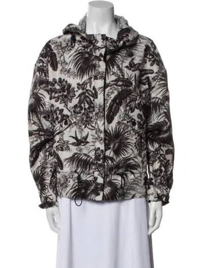 Pre-owned Moncler Printed Jacket In Gray