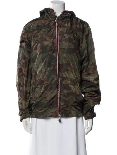 Pre-owned Moncler Printed Jacket In Green