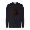 Moncler Printed Long-sleeved T-shirt In Navy