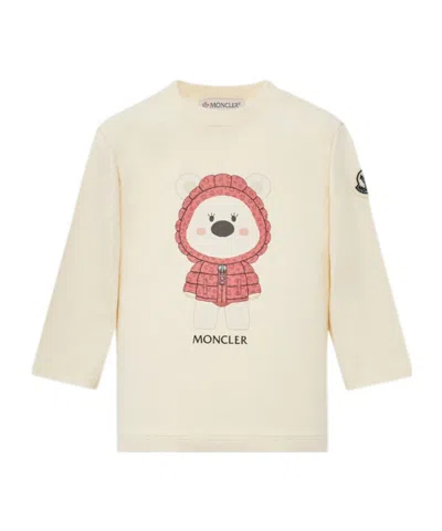 Moncler Printed Long-sleeved T-shirt In Nude