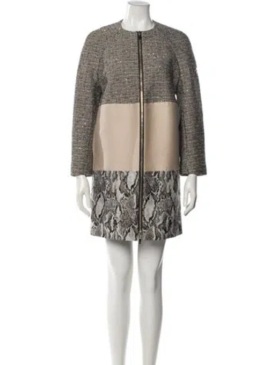 Pre-owned Moncler Printed Mini Dress In Neutral