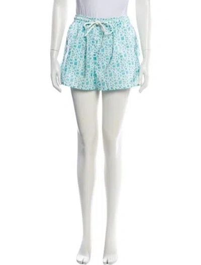 Pre-owned Moncler Printed Mini Shorts In Blue