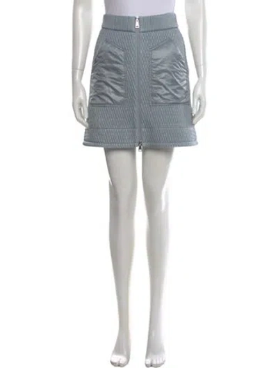 Pre-owned Moncler Printed Mini Skirt In Gray
