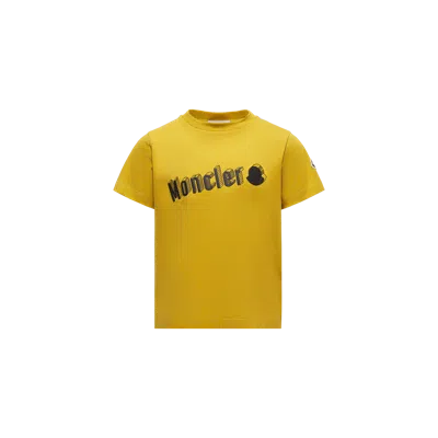 Moncler Kids' T-shirt En Coton À Motif Imprimé, Garçons, Jaune, Taille: 8a In Yellow
