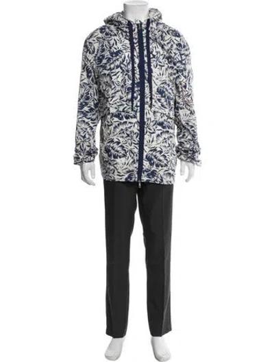 Pre-owned Moncler Printed Parka In Blue