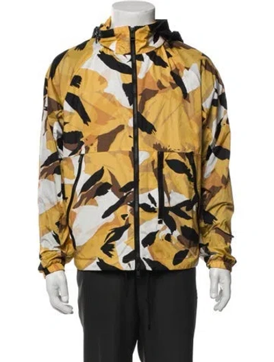 Pre-owned Moncler Printed Parka In Yellow