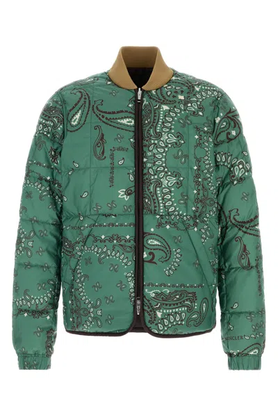 Moncler Printed Polyester Reversible Chalvron Down Jacket In Multi
