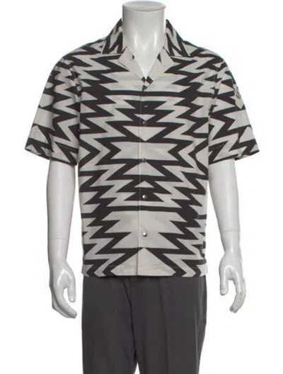 Pre-owned Moncler Printed Short Sleeve Shirt In Gray