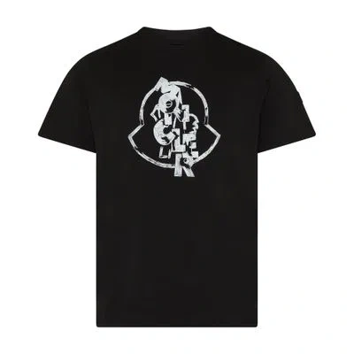 Moncler Printed Short-sleeved T-shirt In Grey