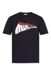 Moncler Crewneck Graphic Print Short Sleeves T-shirt In Blue