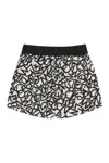 Moncler Printed Techno Fabric Shorts In Black