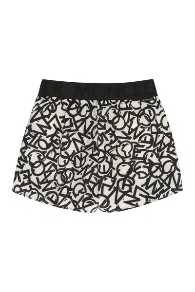 MONCLER PRINTED TECHNO FABRIC SHORTS