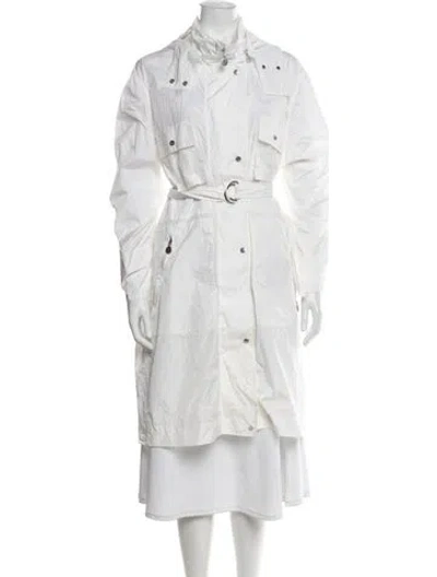 Pre-owned Moncler Printed Trench Coat In Neutral