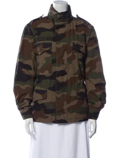 Pre-owned Moncler Printed Utility Jacket In Green
