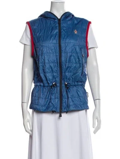 Pre-owned Moncler Printed Vest In Blue